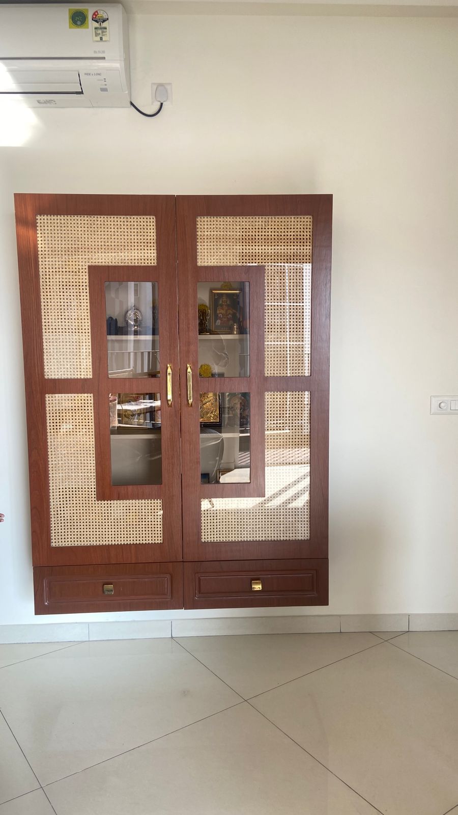Completed display cabinet with integrated lighting in Chennai