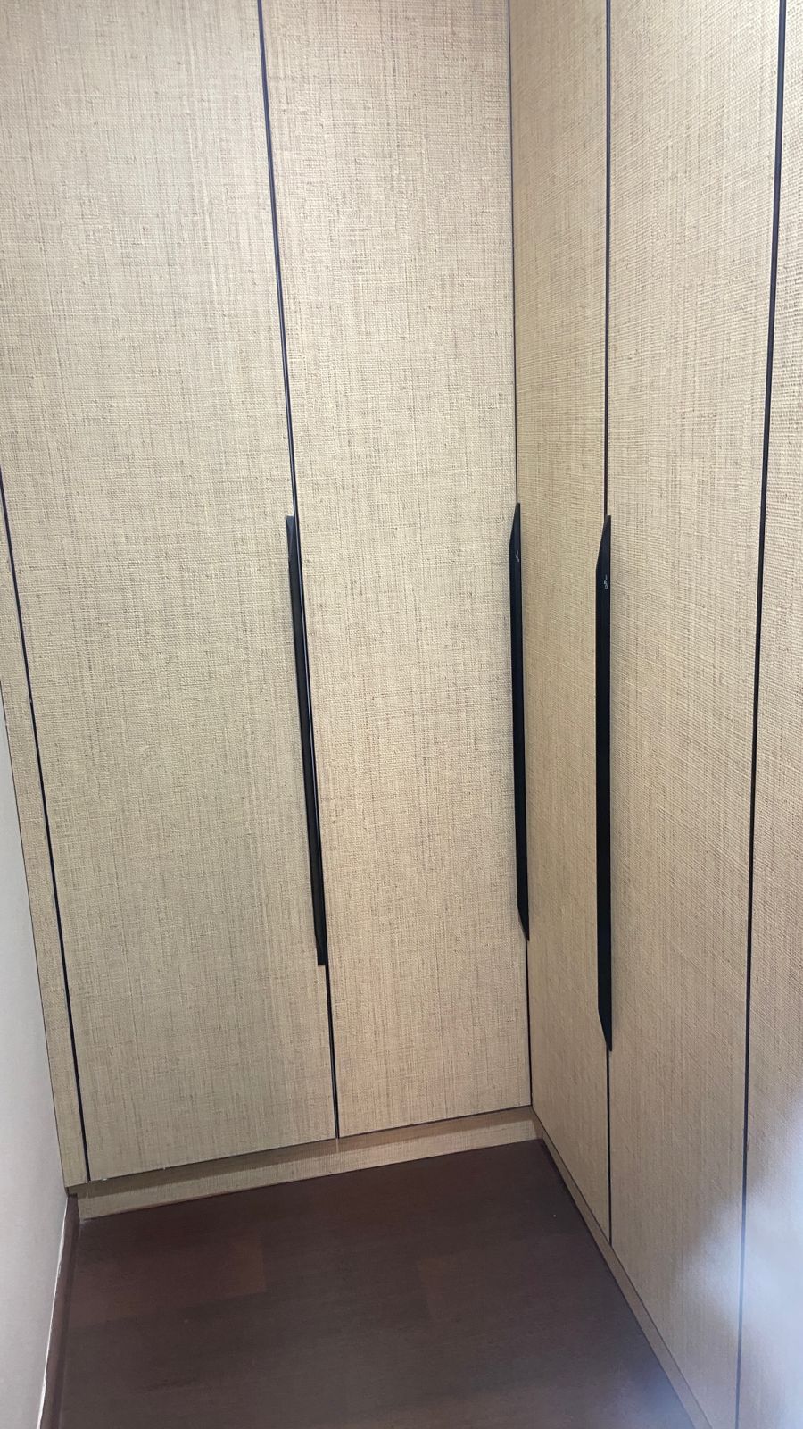 Completed walk-in wardrobe with bespoke joinery in Chennai