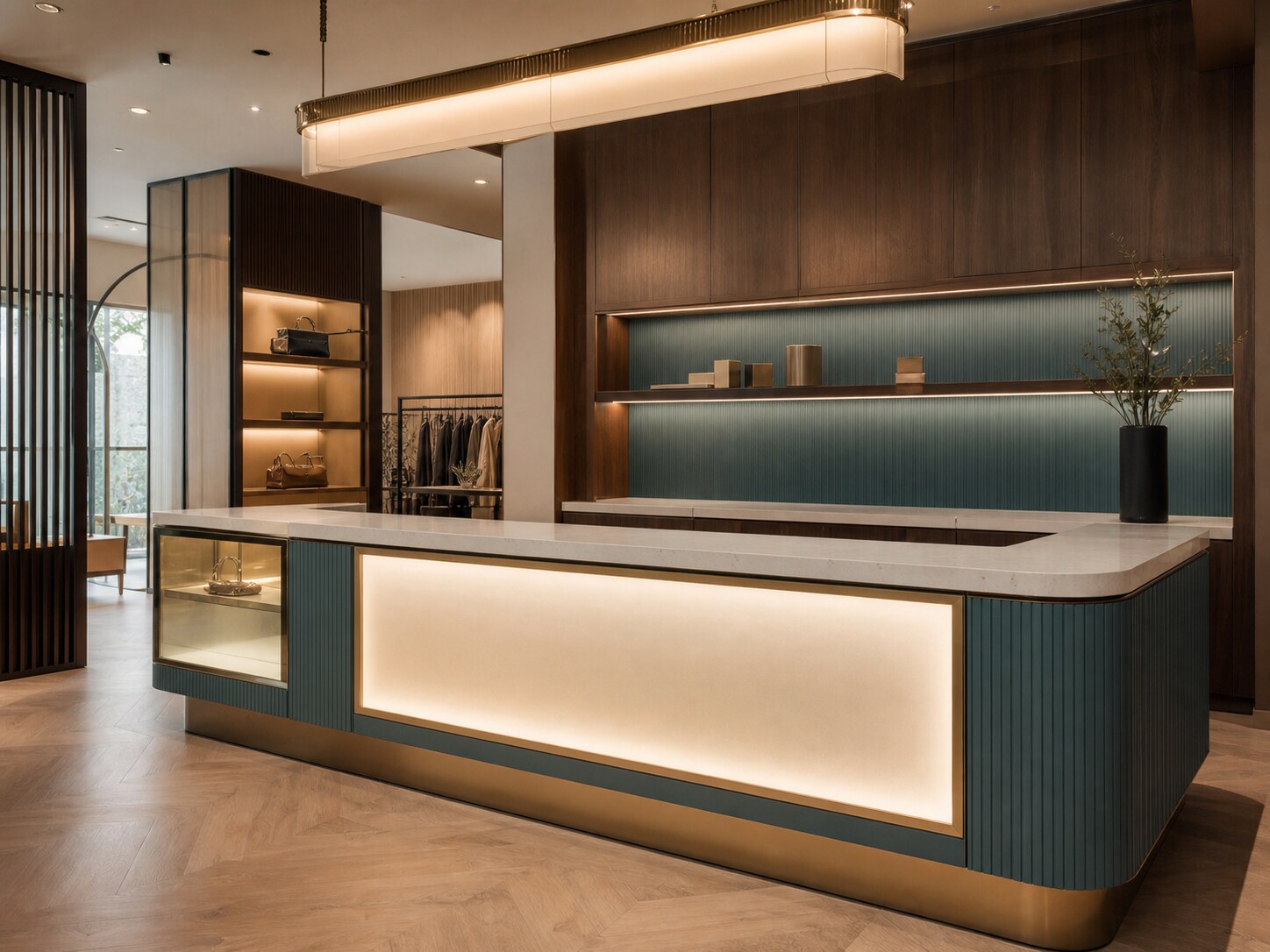 Completed service counter joinery in Vizag