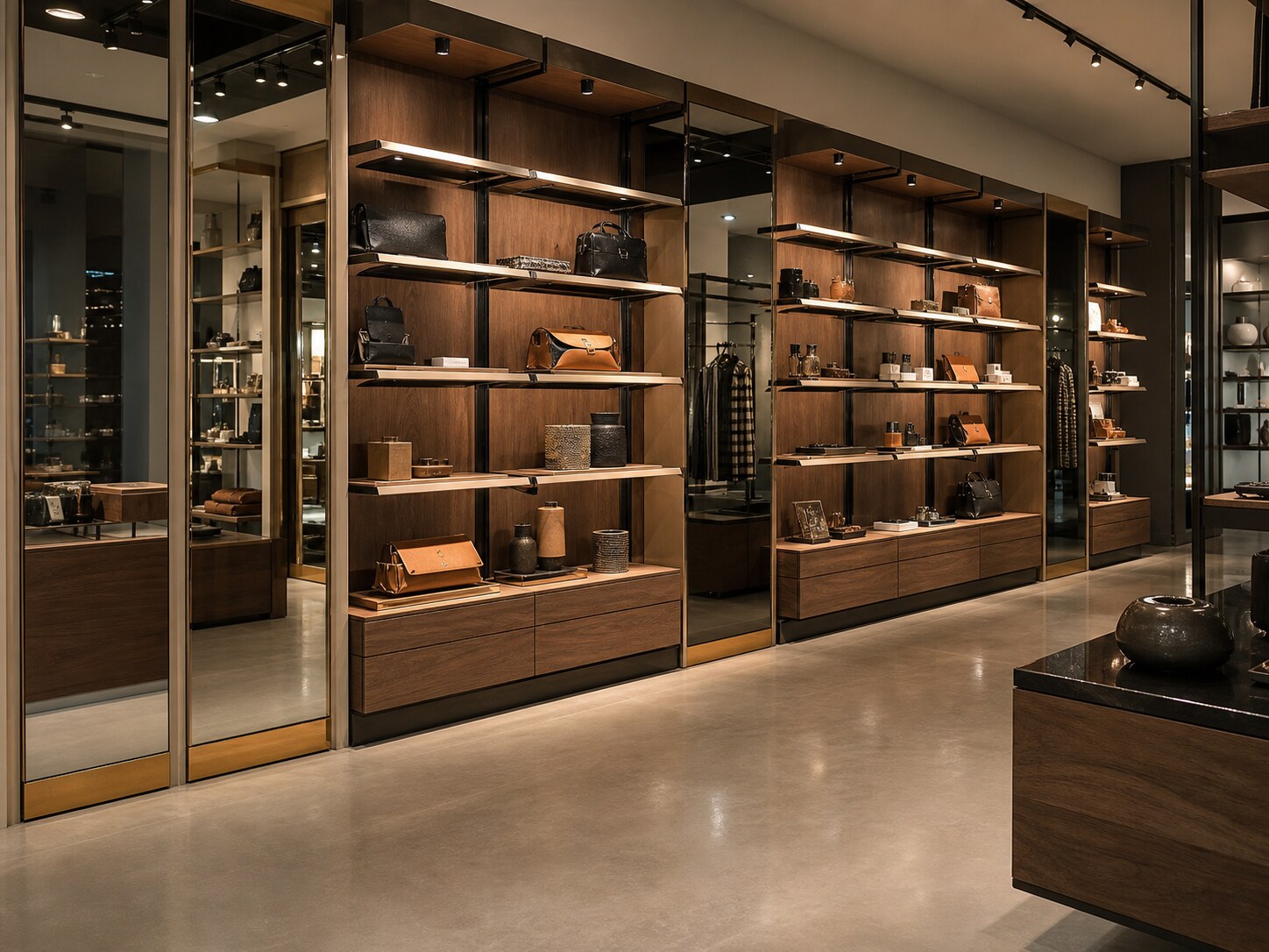 Completed display joinery and lighting in Vizag