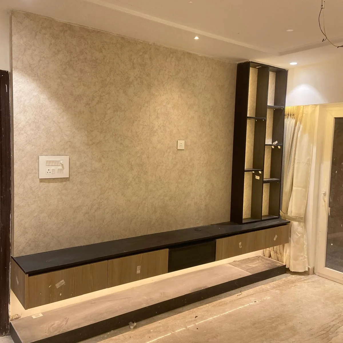 Aditya Empress apartment interiors in Hyderabad by AlcorOne Solutions — TV & media wall