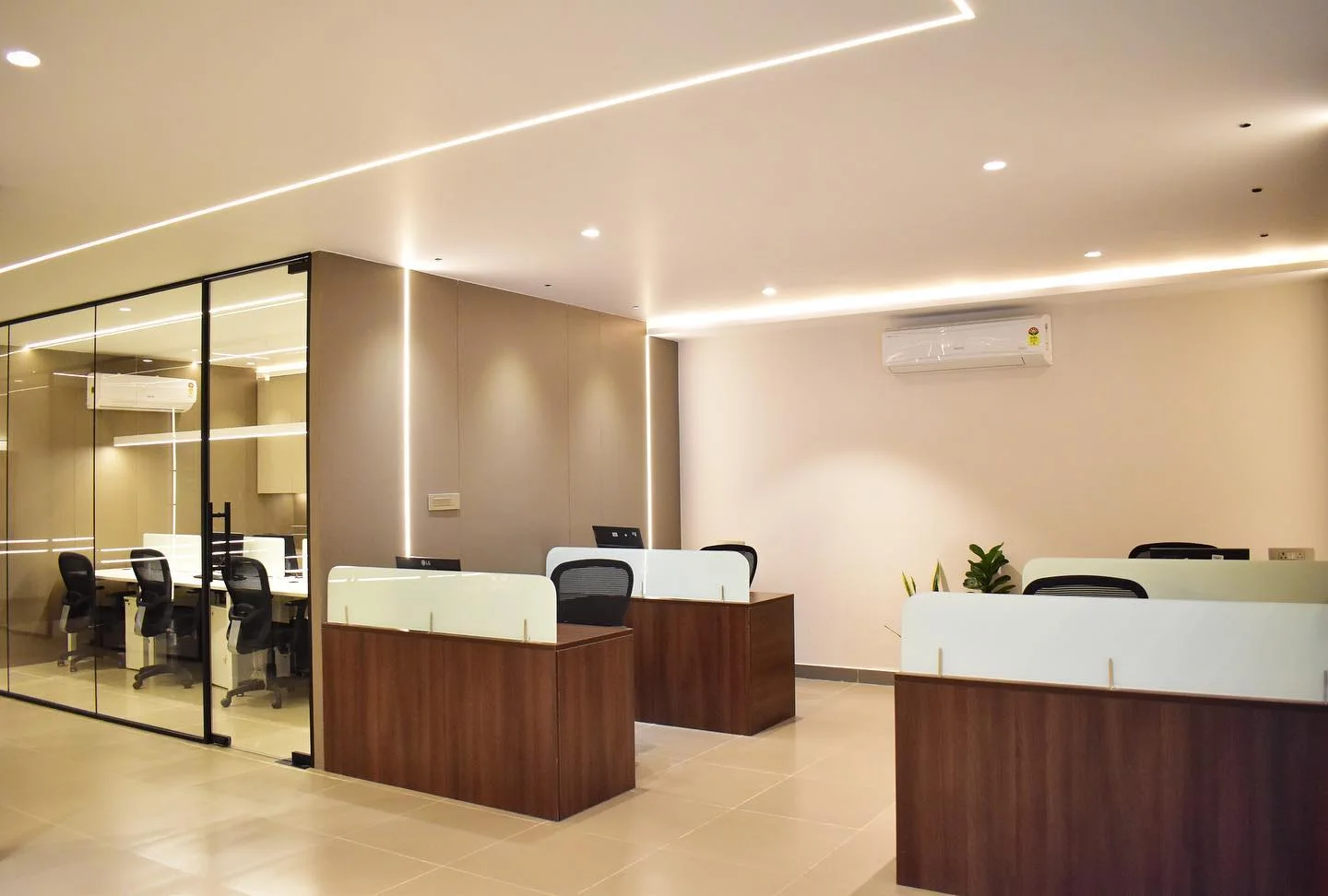 Vedant Petrochem office fit-out Hyderabad by AlcorOne Solutions — open workstations